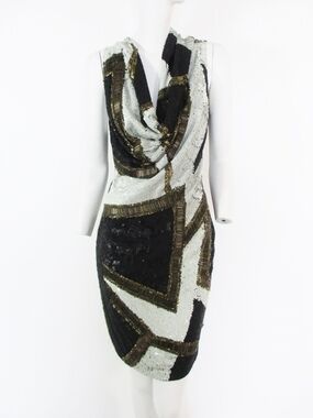 All Saints Sequin Cowl Neck Cocktail Dress